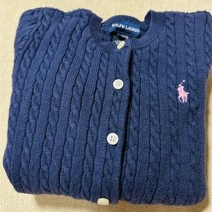 Ralph Lauren Blue Cable Knit Cardigan